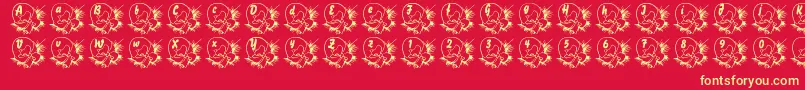 LmsBabyEgg Font – Yellow Fonts on Red Background