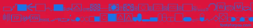Шрифт EsriCaves3 – синие шрифты на красном фоне
