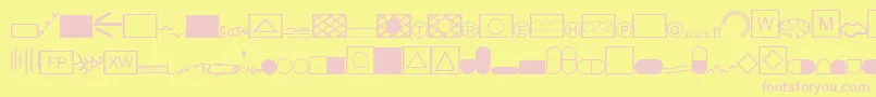 EsriCaves3 Font – Pink Fonts on Yellow Background