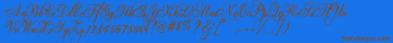 More about Eutemia Font Eutemia Font – Brown Fonts on Blue Background