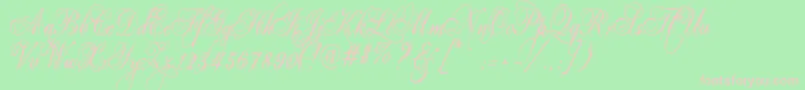 Eutemia Font – Pink Fonts on Green Background