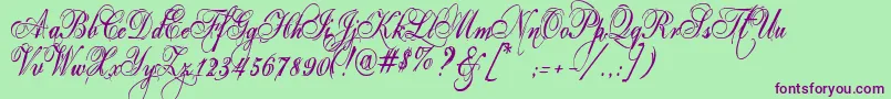More about Eutemia Font Eutemia Font – Purple Fonts on Green Background