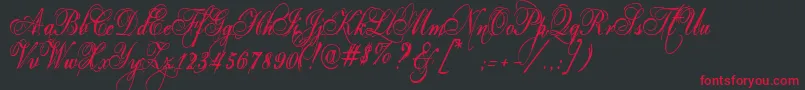 Eutemia Font – Red Fonts on Black Background