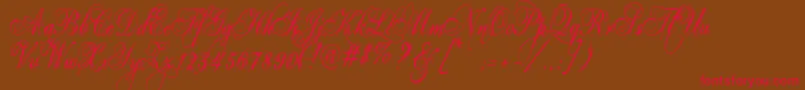 Eutemia Font – Red Fonts on Brown Background
