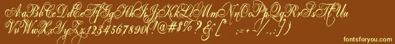 Eutemia Font – Yellow Fonts on Brown Background