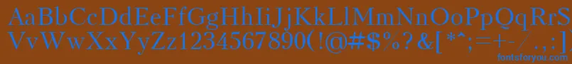 フォントKudrashovctt – 茶色の背景に青い文字