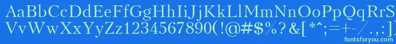 Kudrashovctt Font – Green Fonts on Blue Background