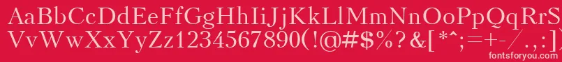 Kudrashovctt Font – Pink Fonts on Red Background