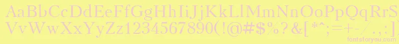 Fonte Kudrashovctt – fontes rosa em um fundo amarelo
