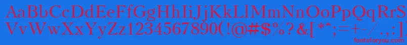 Kudrashovctt Font – Red Fonts on Blue Background