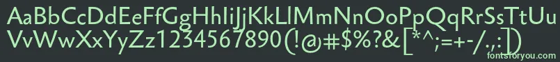 SebastianTextPro-fontti – vihreät fontit mustalla taustalla