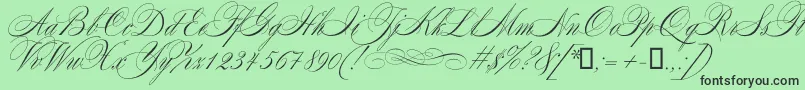 Mozart Font – Black Fonts on Green Background