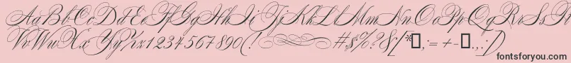 Mozart Font – Black Fonts on Pink Background