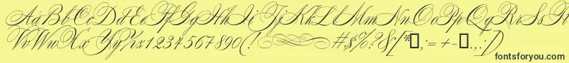 Mozart Font – Black Fonts on Yellow Background