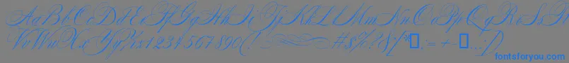 Mozart-Schriftart – Blaue Schriften auf grauem Hintergrund