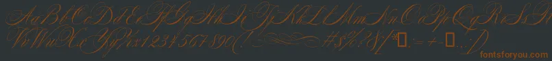 Mozart Font – Brown Fonts on Black Background