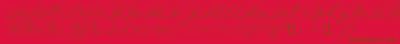 Mozart Font – Brown Fonts on Red Background