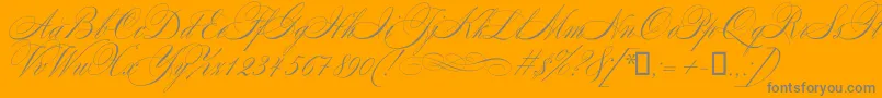 Mozart Font – Gray Fonts on Orange Background