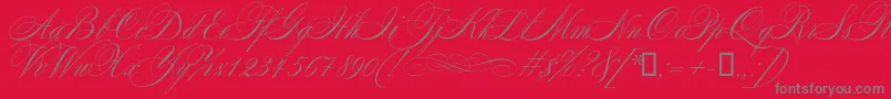 Mozart Font – Gray Fonts on Red Background