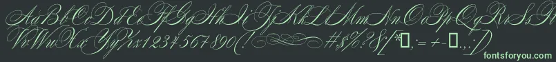 Mozart Font – Green Fonts on Black Background