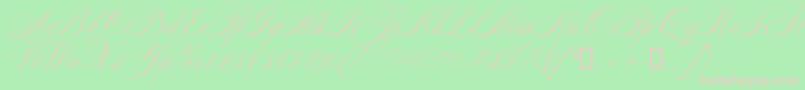 Mozart Font – Pink Fonts on Green Background