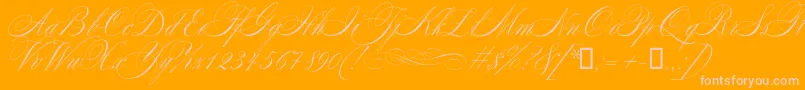 Mozart Font – Pink Fonts on Orange Background