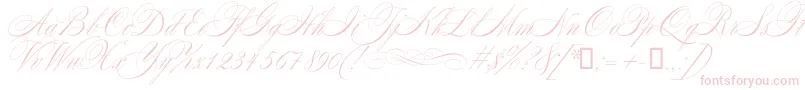 Mozart-Schriftart – Rosa Schriften auf weißem Hintergrund