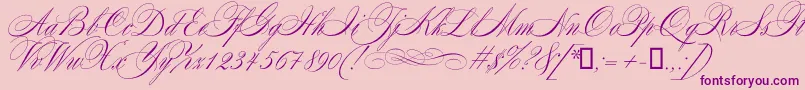 Mozart Font – Purple Fonts on Pink Background