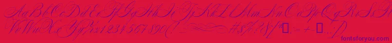 Mozart Font – Purple Fonts on Red Background