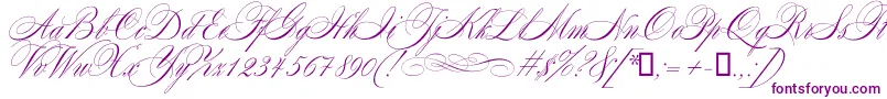 Mozart Font – Purple Fonts on White Background