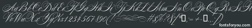 Mozart Font – White Fonts on Black Background