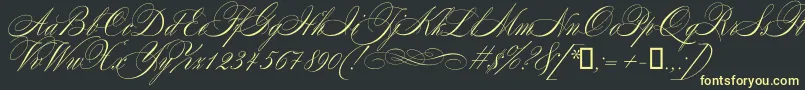 Mozart Font – Yellow Fonts on Black Background