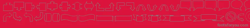 Fonte Vari – fontes cinzas em um fundo vermelho
