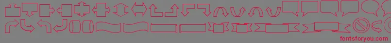 フォントVari – 赤い文字の灰色の背景