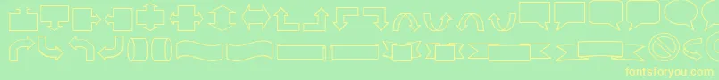 Vari Font – Yellow Fonts on Green Background