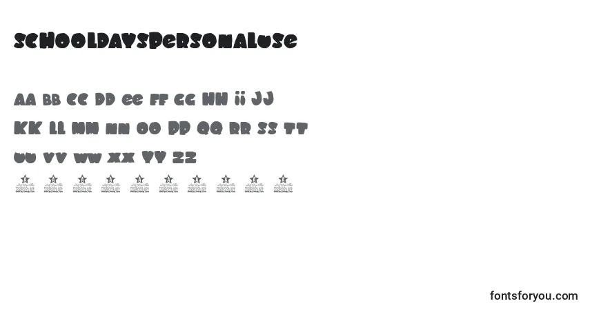 SchoolDaysPersonalUse Font – alphabet, numbers, special characters