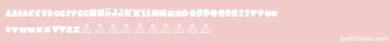 SchoolDaysPersonalUse-fontti – valkoiset fontit vaaleanpunaisella taustalla
