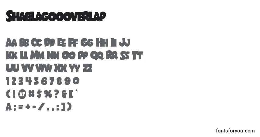 Schriftart Shablagoooverlap – Alphabet, Zahlen, spezielle Symbole