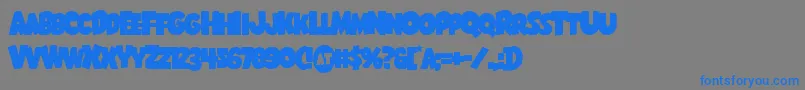 Shablagoooverlap-Schriftart – Blaue Schriften auf grauem Hintergrund