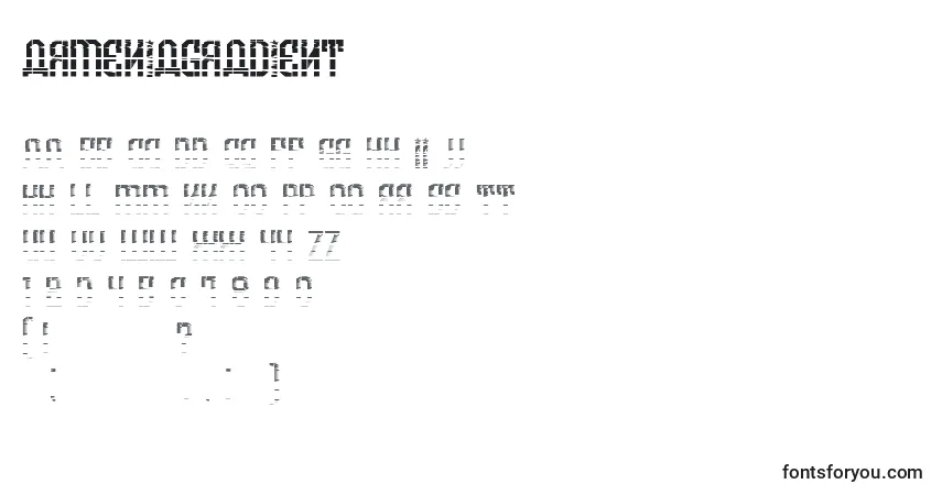 Fuente ArmeniaGradient - alfabeto, números, caracteres especiales
