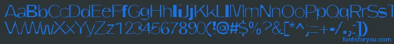 フォントDirtyOne – 黒い背景に青い文字