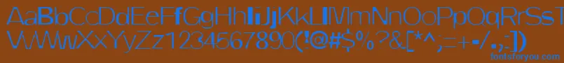 フォントDirtyOne – 茶色の背景に青い文字