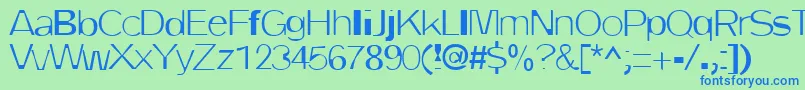 DirtyOne-fontti – siniset fontit vihreällä taustalla