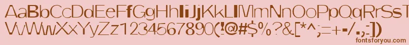 フォントDirtyOne – ピンクの背景に茶色のフォント