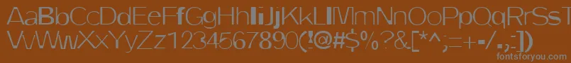 DirtyOne-fontti – harmaat kirjasimet ruskealla taustalla