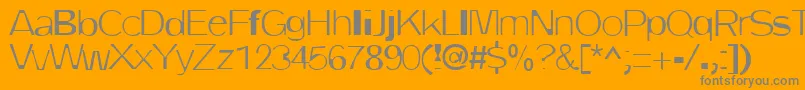 DirtyOne-fontti – harmaat kirjasimet oranssilla taustalla