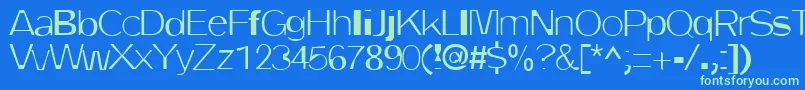 DirtyOne Font – Green Fonts on Blue Background