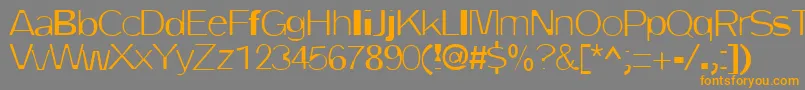 フォントDirtyOne – オレンジの文字は灰色の背景にあります。