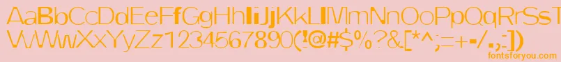 フォントDirtyOne – オレンジの文字がピンクの背景にあります。
