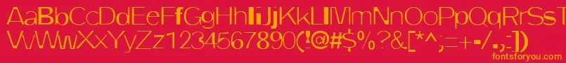 フォントDirtyOne – 赤い背景にオレンジの文字